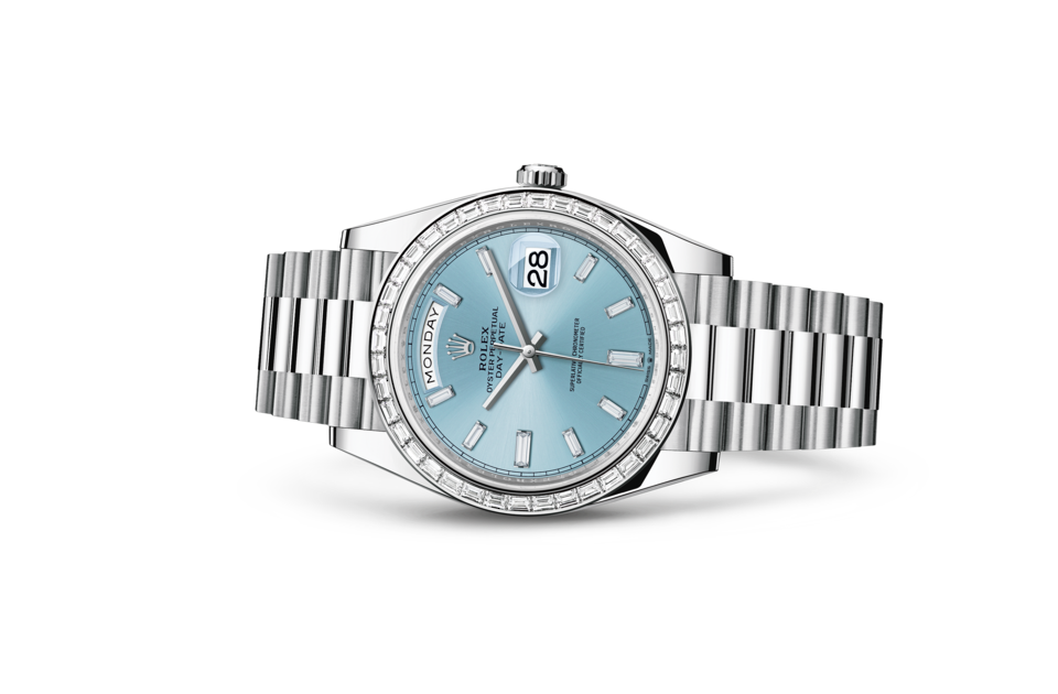 Rolex Day-Date II 218206 Platina Ice blue dial Roman numerals Men Automatic  Replica Watch